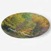 Assiettes En Carton Seven Springs Fall Bridge II Autumn Paysage (Angle)