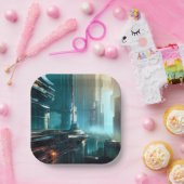 Assiettes En Carton SF Futuristic City 3 (Fête)