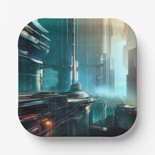 Assiettes En Carton SF Futuristic City 3 (Recto)