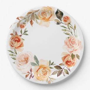 Assiettes En Carton Shabby Chic Plaques de papier floral automne