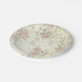 Assiettes En Carton Shabby Chic Rose Floral (Angle)