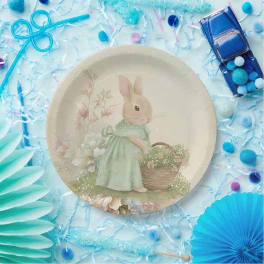Assiettes En Carton Shabby Chic Spring Rabbit (Fête)
