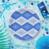 Assiettes En Carton Shades of blue diamond pattern (Fête)