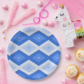 Assiettes En Carton Shades of blue diamond pattern (Fête)