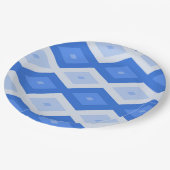 Assiettes En Carton Shades of blue diamond pattern (Angle)