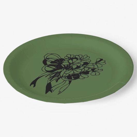 Assiettes En Carton Shamrock Bouquet St. Patrick's Day Papier Plaques (Angle)