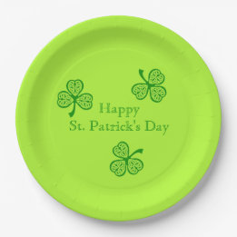 Assiettes En Carton Shamrock celte Bonne St Patrick's Day