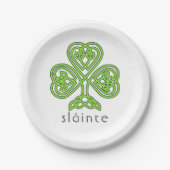 Assiettes En Carton Shamrock celte Sainte Vert Saint Patrick (Devant)