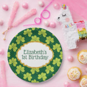 Assiettes En Carton Shamrock de Clover Vert mignon Anniversaire Motif (Fête)