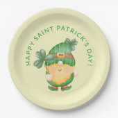 Assiettes En Carton Shamrock Gnome Bonne Saint Patrick (Devant)