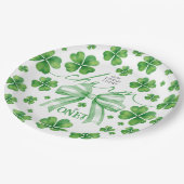 Assiettes En Carton Shamrock Green Bow Lucky Charm 1st Birthday (Angle)