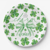 Assiettes En Carton Shamrock Green Bow Lucky Charm 1st Birthday (Devant)
