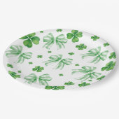 Assiettes En Carton Shamrock Green Bow St. Patricks Day  (Angle)