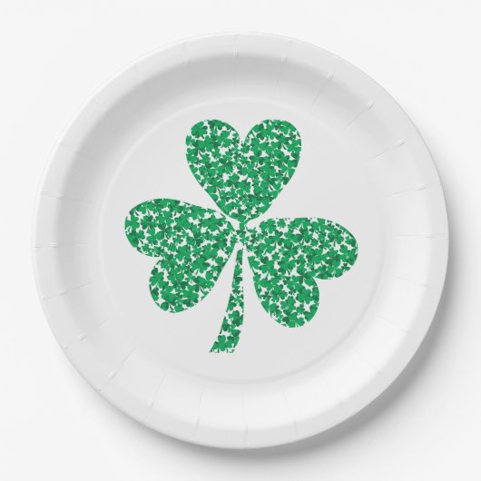 Assiettes En Carton Shamrock Jour de la Saint Patrick (Devant)