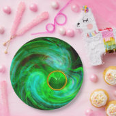 Assiettes En Carton SHAMROCK Jour de la Saint Patrick EN FRACTAUX VERT (Fête)