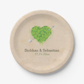 Assiettes En Carton Shamrock Mariage irlandais Heart (Devant)