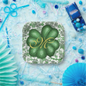 Assiettes En Carton Shamrock monogramme (Fête)