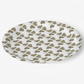 Assiettes En Carton Shamrock Motif Irish Clover Irlande Gold Elegant (Angle)