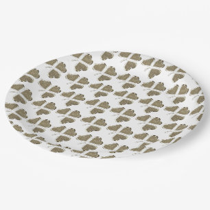 Assiettes En Carton Shamrock Motif Irish Clover Irlande Gold Elegant