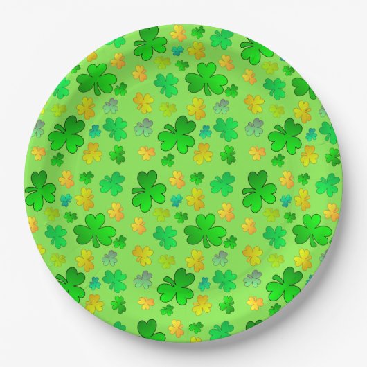Assiettes En Carton Shamrock Saint Patrick's Day Papier Plaque (Devant)