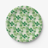 Assiettes En Carton Shamrock vert Clover Motif St Patrick's Day (Devant)