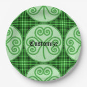 Assiettes En Carton Shamrock vert et noir (Devant)