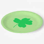 Assiettes En Carton Shamrock vert Quatre feuilles Clover Vert Plaques  (Angle)