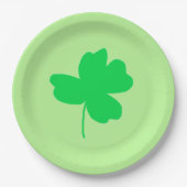 Assiettes En Carton Shamrock vert Quatre feuilles Clover Vert Plaques  (Devant)