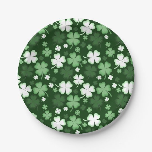 Assiettes En Carton Shamrock vert, Saint Patrick's Day (Devant)