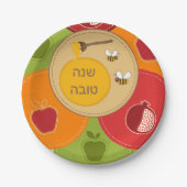 Assiettes En Carton Shanah Tovah Rosh Hashanah Nouvel An juif (Devant)