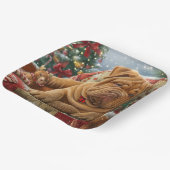 Assiettes En Carton Shar Pei Chien Festif de Noël (Angulaire)