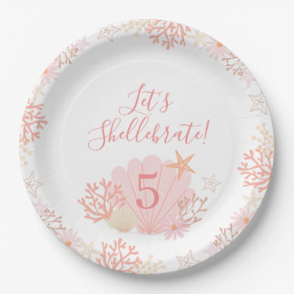Assiettes En Carton Shell Girl Birthday Party Plates