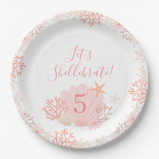 Assiettes En Carton Shell Girl Birthday Party Plates (Devant)