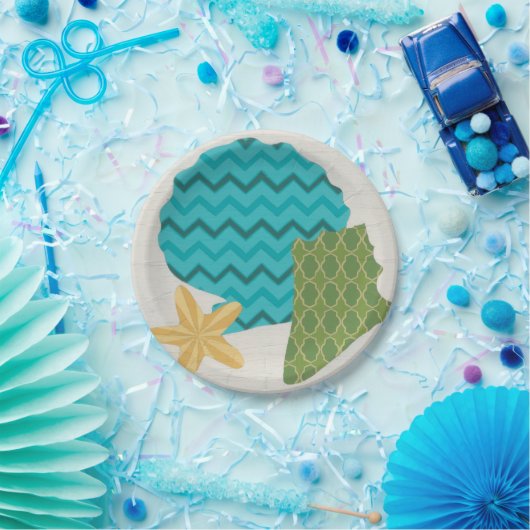 Assiettes En Carton Shell Motifs II (Fête)