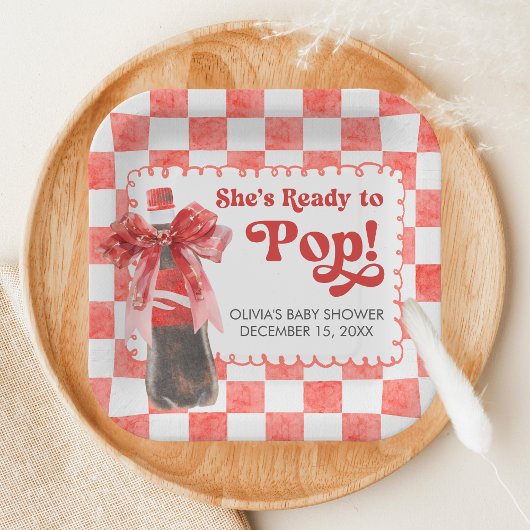 Assiettes En Carton She's Ready to Pop Baby Shower