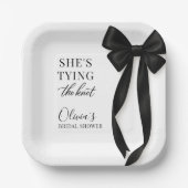 Assiettes En Carton She's Tying The Knot Black Bow Party (Recto)
