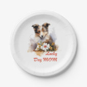 Assiettes En Carton Shetland Sheepdog Chiot Pet Aquarelle (Devant)