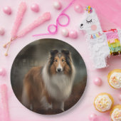 Assiettes En Carton Shetland Sheepdog Halloween effrayant (Fête)