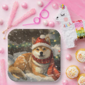 Assiettes En Carton Shiba Inu Chien Festive de Noël (Fête)