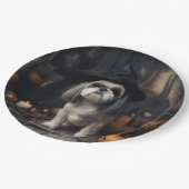 Assiettes En Carton Shih Tzu Citrouilles Halloween effrayant (Angle)