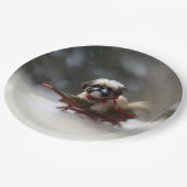Assiettes En Carton Shih Tzu hiver neige de Noël (Angle)