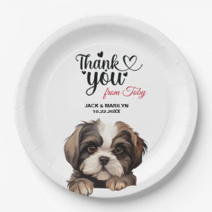 Assiettes En Carton Shih Tzu Merci Mariage