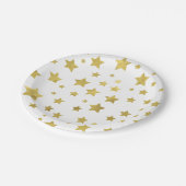 Assiettes En Carton Shimmery Goldstars Golden Star Motif (Angle)