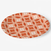 Assiettes En Carton Shippo avec Motif Fleur, Mandarin Orange (Angle)