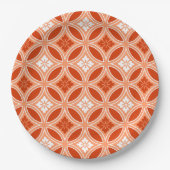 Assiettes En Carton Shippo avec Motif Fleur, Mandarin Orange (Devant)