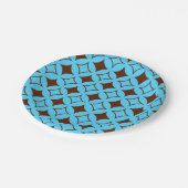 Assiettes En Carton Shippo bleu et marron (Angle)