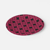 Assiettes En Carton Shippo rouge et noir (Angle)