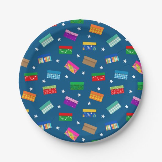 Assiettes En Carton Shobox Star Party Plaques - Bleu (Devant)
