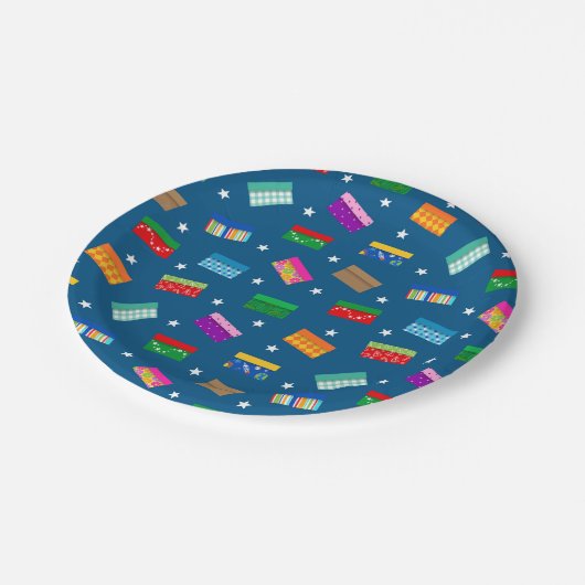 Assiettes En Carton Shobox Star Party Plaques - Bleu (Angle)