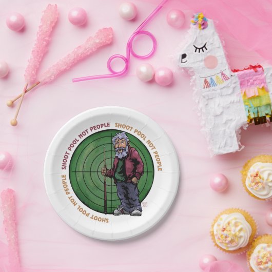 Assiettes En Carton Shoot pool Not People (Fête)